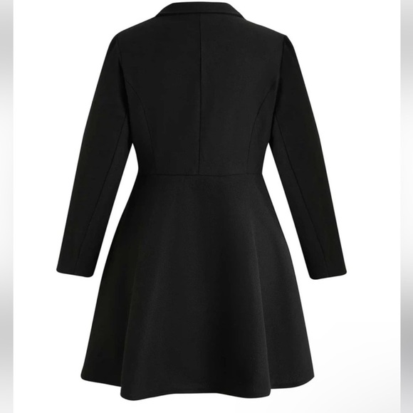 Plus Solid Double Breasted Overcoat shein boutique womens outwear wool winter - Picture 2 of 5